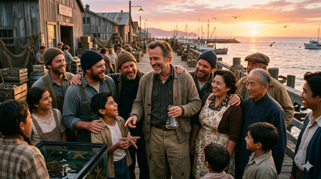 Cannery Row Doc character warm community atmosphere : 따뜻한 공동체 속 중심 인물 