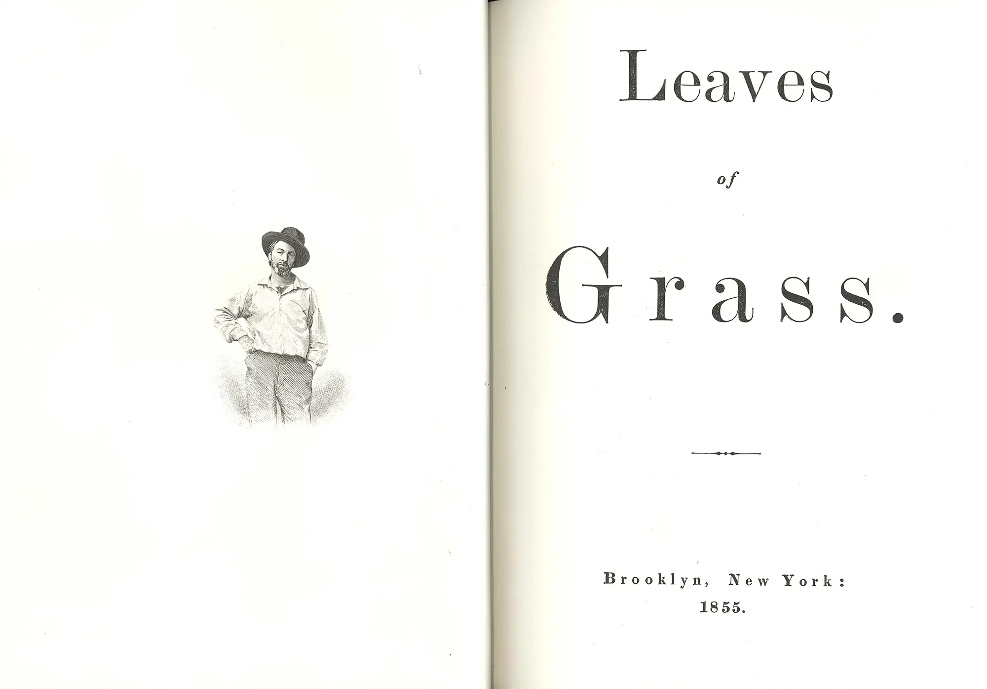 월트 휘트먼 풀잎 1855년 초판 표지 Leaves of Grass
