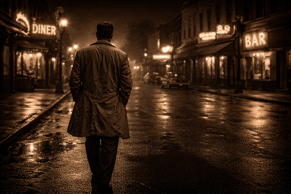 불만의 겨울 실존적 공허 혼자 걷는 남자