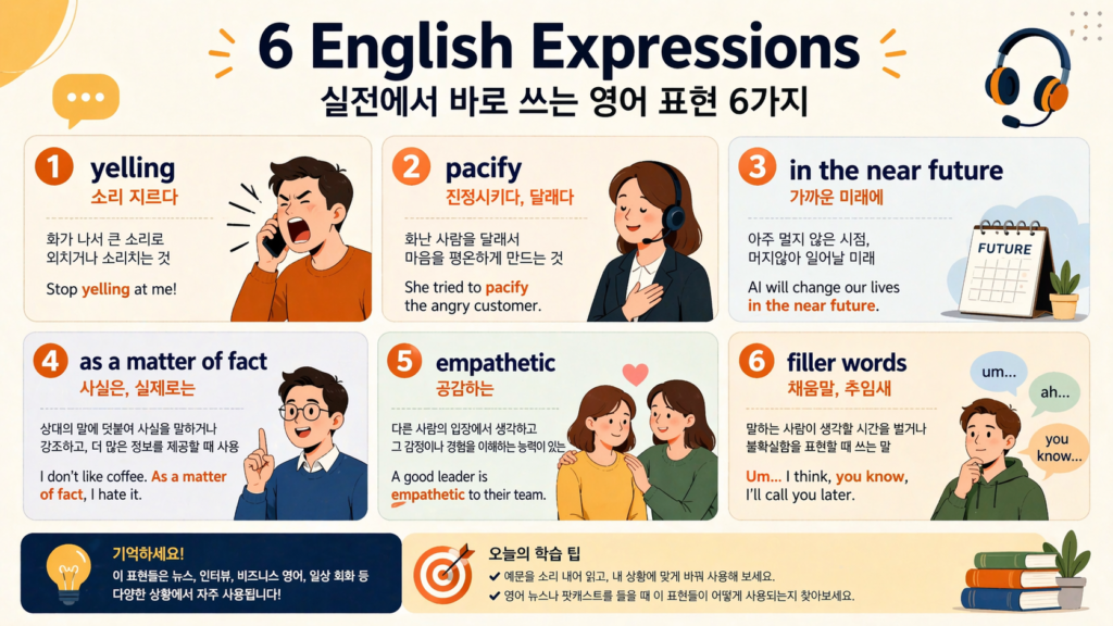 : BBC 영어 핵심 표현 6가지 한눈에 보기 — as a matter of fact 뜻 포함 요약