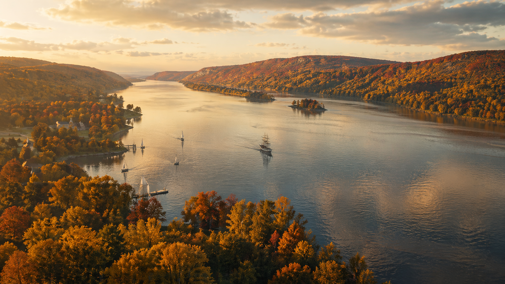 워싱턴 어빙 미국 문학의 배경이 된 허드슨 강변의 가을 풍경