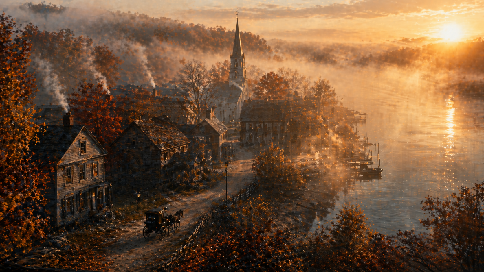 립 반 윙클 영어 표현 — 19세기 허드슨 강변 마을의 새벽 안개, 워싱턴 어빙 문학 배경