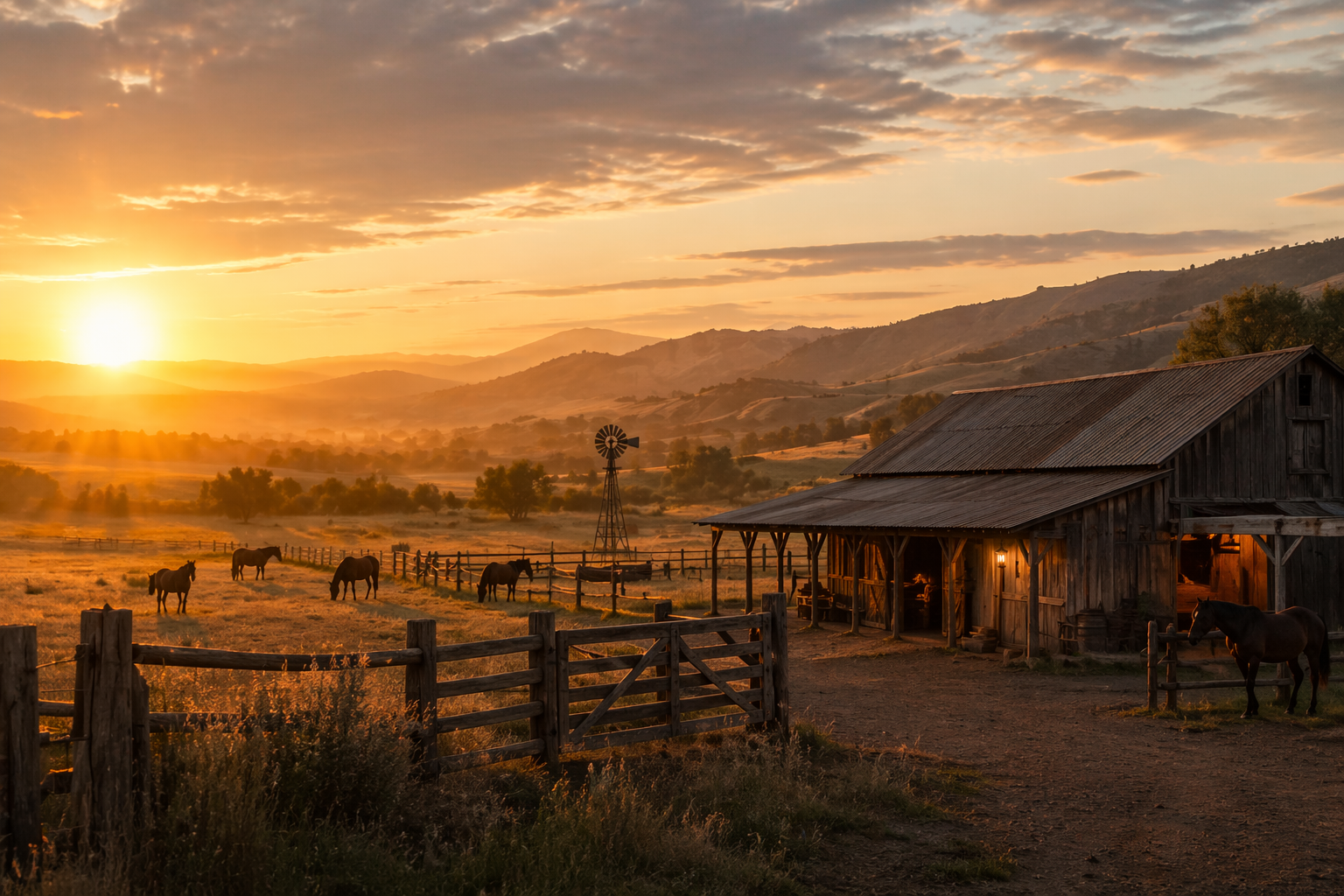 빌리 벅 무위 붉은 망아지 스타인벡 캘리포니아 목장 일출 외양간